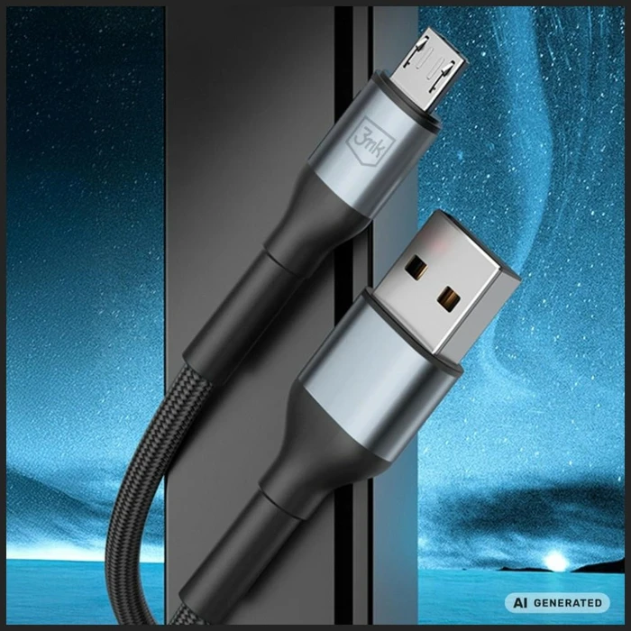 3MK Hyper Cable N-SERIES USB-A to MicroUSB 50cm QC 3.0 5V/2A 10W black
