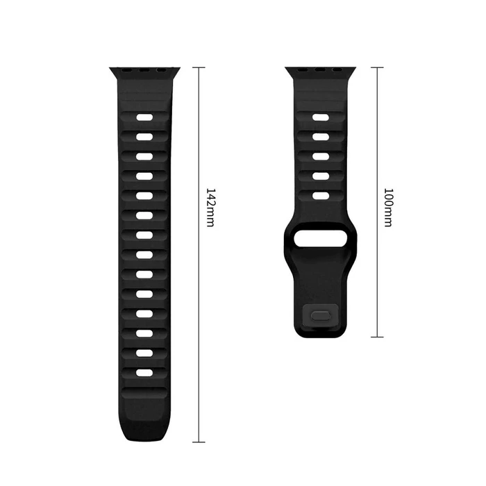 Tech-Protect Silicone Line Apple Watch 8 / 9 / 10 / 11 / 12 / SE / Ultra 44/45/46/49 mm Black