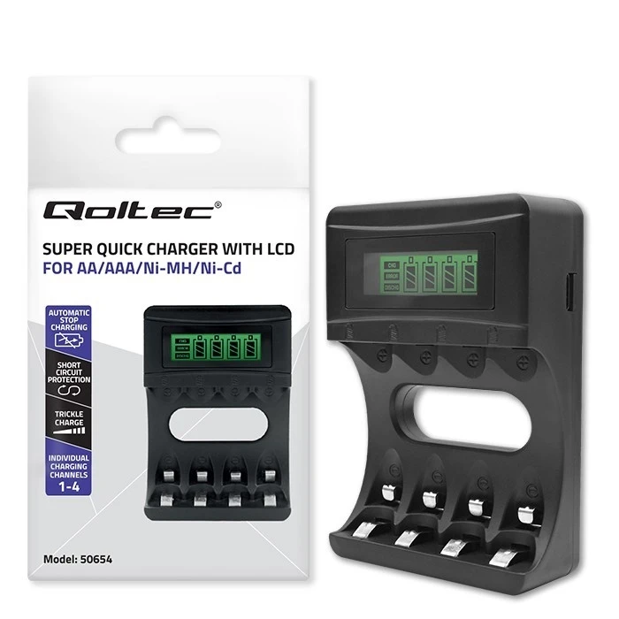 Φορτιστής Μπαταριών Qoltec Battery for Ni MH R03 AAA R6 AA / 1800mA