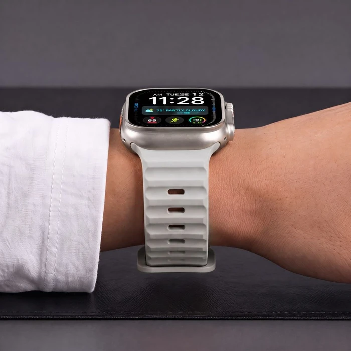 Tech-Protect Silicone Line Apple Watch 8 / 9 / 10 / 11 / 12 / SE / Ultra 44/45/46/49 mm Lunar Grey