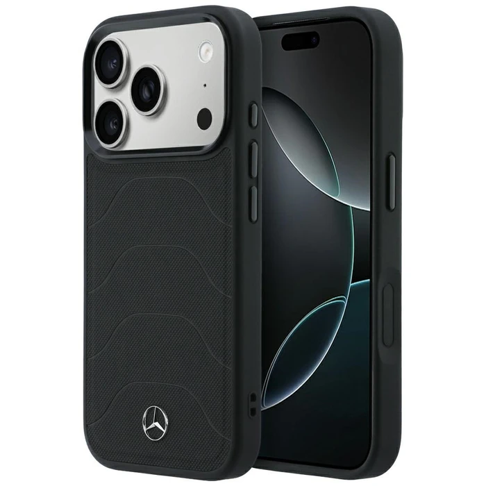 Mercedes Leather Mesh with Bow Line MagSafe Apple iPhone 18 Pro Max / 17 Pro Max black