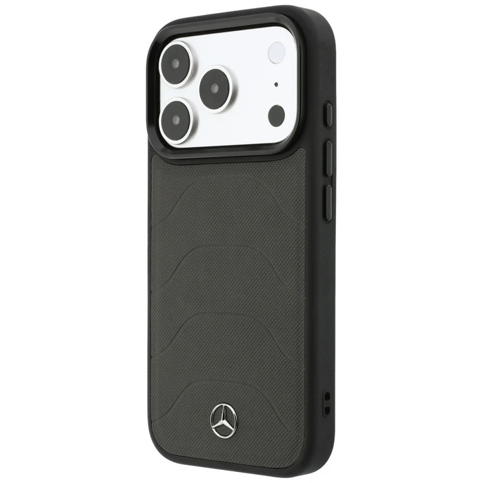 Mercedes Leather Mesh with Bow Line MagSafe Apple iPhone 18 Pro / 17 Pro anthracite
