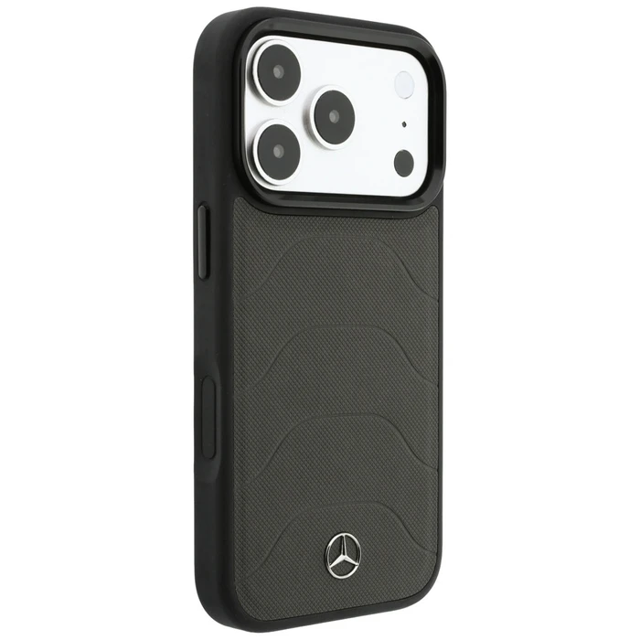 Mercedes Leather Mesh with Bow Line MagSafe Apple iPhone 18 Pro / 17 Pro anthracite