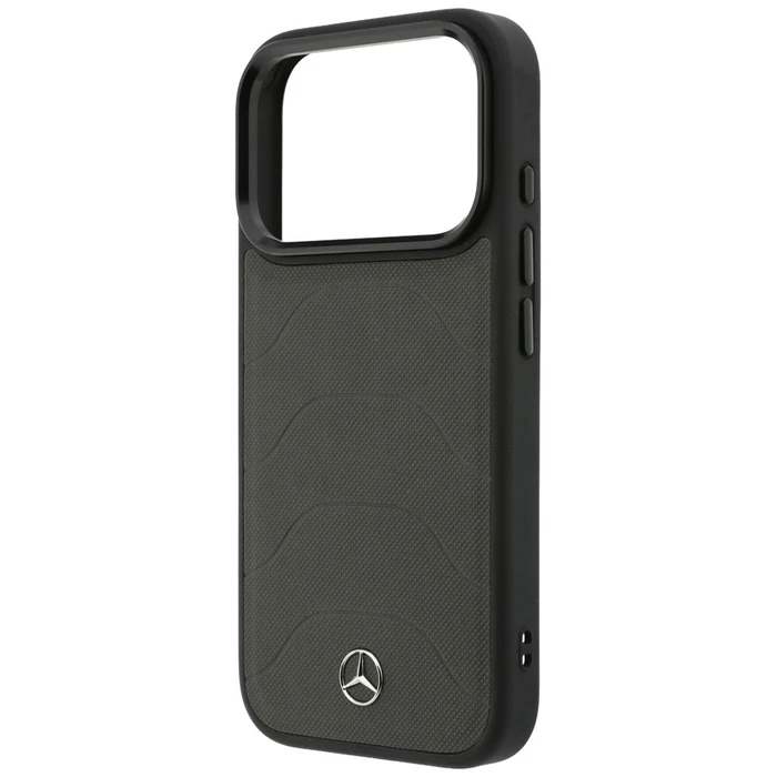 Mercedes Leather Mesh with Bow Line MagSafe Apple iPhone 18 Pro / 17 Pro anthracite