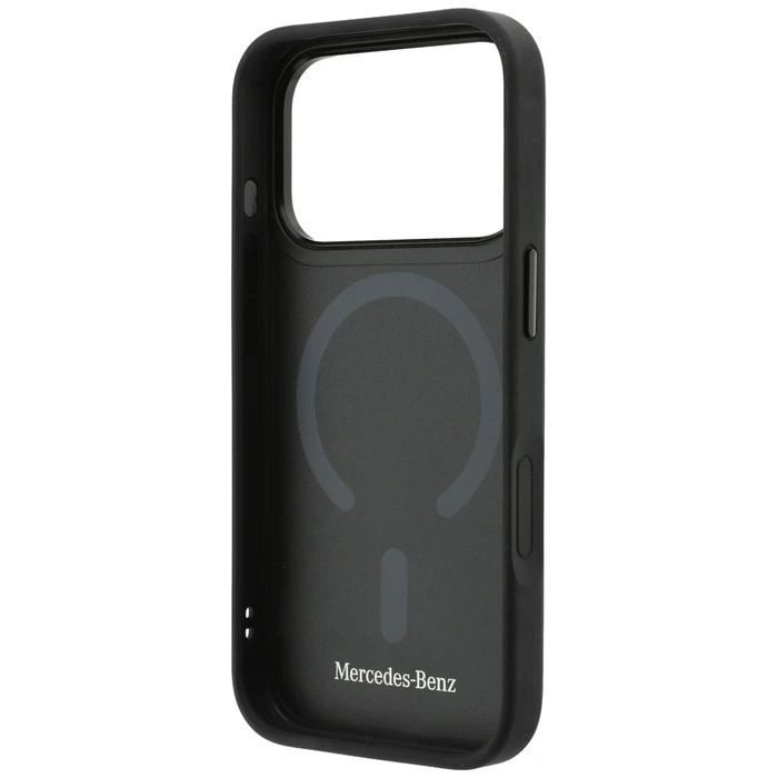 Mercedes Leather Mesh with Bow Line MagSafe Apple iPhone 18 Pro / 17 Pro anthracite