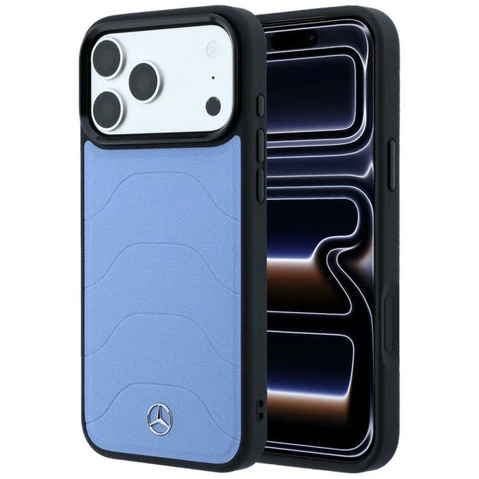Mercedes Leather Mesh with Bow Line MagSafe Apple iPhone 18 Pro / 17 Pro blue