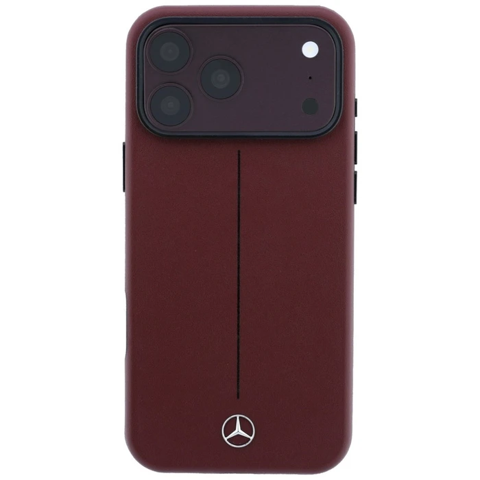 Mercedes Leather Semi Wrap Iconic Line MagSafe Apple iPhone 18 Pro / 17 Pro burgundy