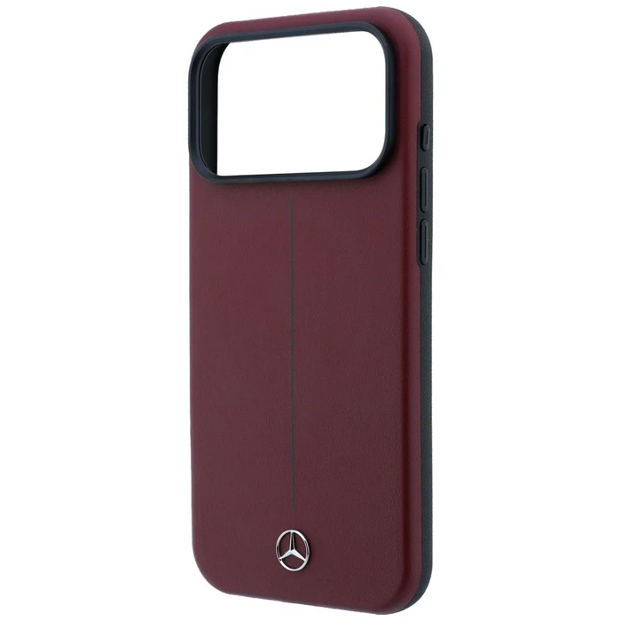 Mercedes Leather Semi Wrap Iconic Line MagSafe Apple iPhone 18 Pro / 17 Pro burgundy