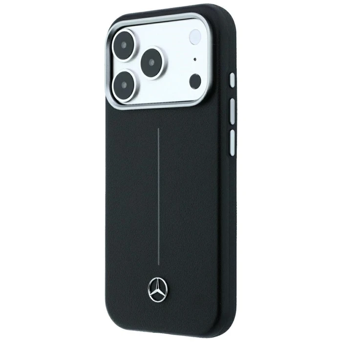 Mercedes Leather Semi Wrap Iconic Line MagSafe Apple iPhone 18 Pro / 17 Pro black