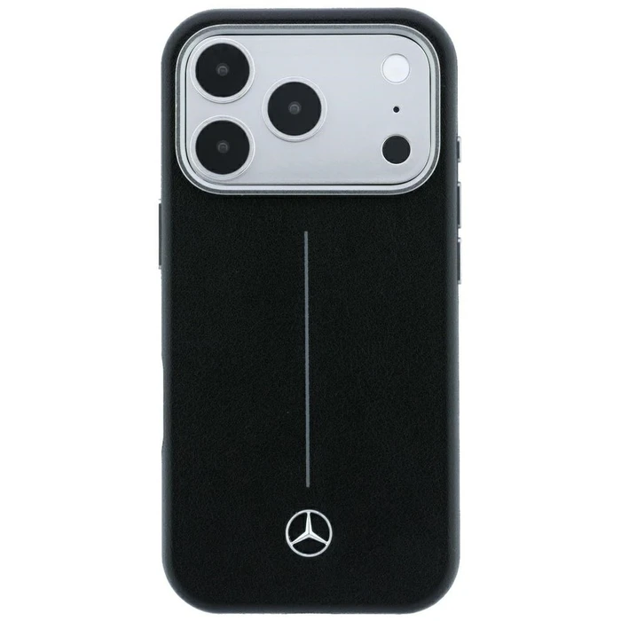 Mercedes Leather Semi Wrap Iconic Line MagSafe Apple iPhone 18 Pro / 17 Pro black