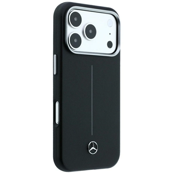 Mercedes Leather Semi Wrap Iconic Line MagSafe Apple iPhone 18 Pro / 17 Pro black