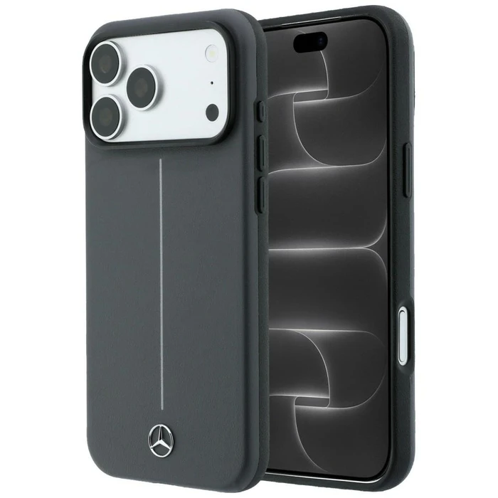 Mercedes Leather Semi Wrap with Iconic Line MagSafe Apple iPhone 18 Pro Max / 17 Pro Max anthracite