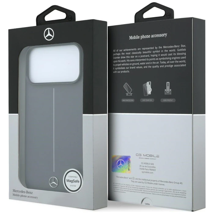 Mercedes Leather Semi Wrap with Iconic Line MagSafe Apple iPhone 18 Pro / 17 Pro anthracite