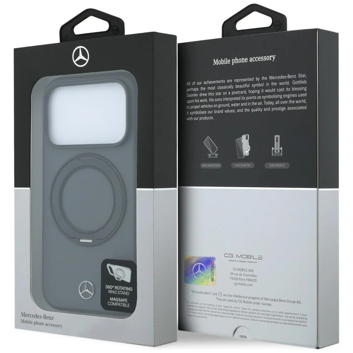 Mercedes Leather with Ring Stand MagSafe Apple iPhone 18 Pro / 17 Pro anthracite