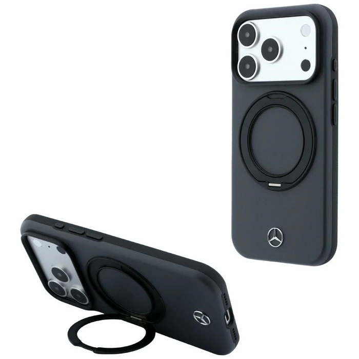 Mercedes Leather with Ring Stand MagSafe Apple iPhone 18 Pro Max / 17 Pro Max anthracite
