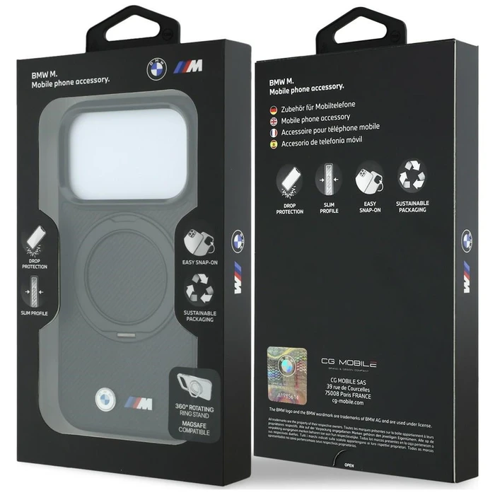BMW Kevlar Ring Stand 360 MagSafe Apple iPhone 18 Pro / 17 Pro black