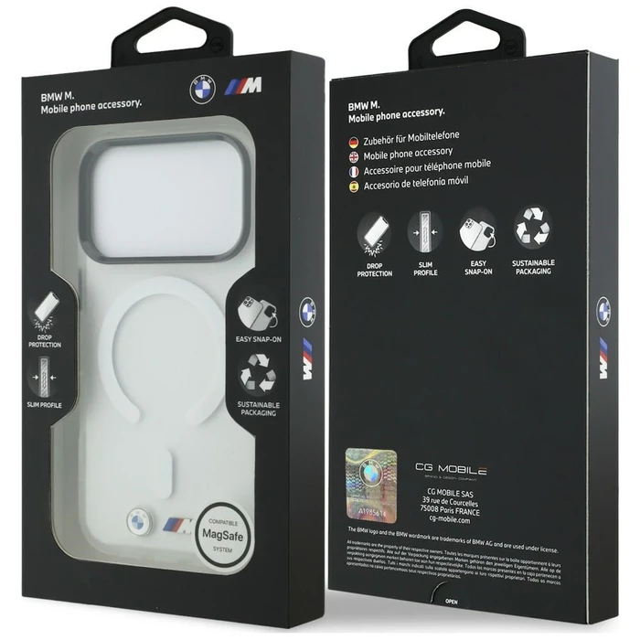 BMW M IML Frosted Metal Logo & Trims MagSafe Apple iPhone 18 Pro / 17 Pro clear