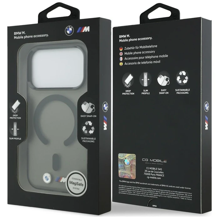 BMW M IML Frosted Metal Logo & Trims MagSafe Apple iPhone 18 Pro Max / 17 Pro Max black
