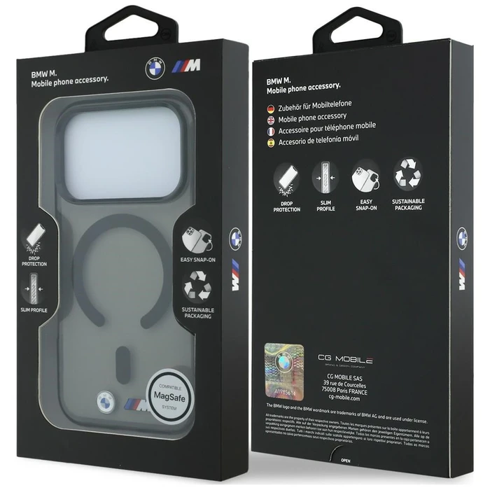 BMW M IML Glossy Metal Logo & Trims MagSafe Apple iPhone 18 Pro Max / 17 Pro Max black