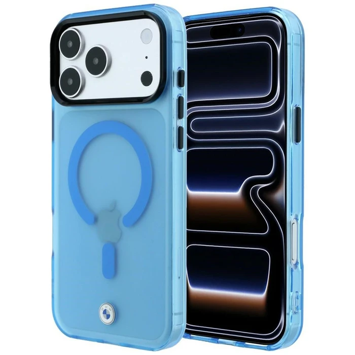 BMW Sign Frosted IML & Metal Logo MagSafe Apple iPhone 18 Pro / 17 Pro blue