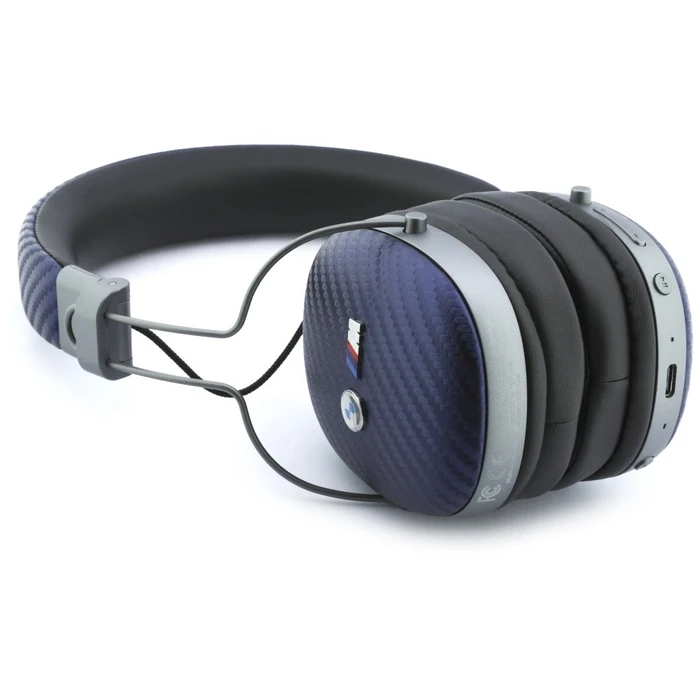 BMW Carbon Metal Parts and Logos Bluetooth ENC Over-Ear Headphones navy blue