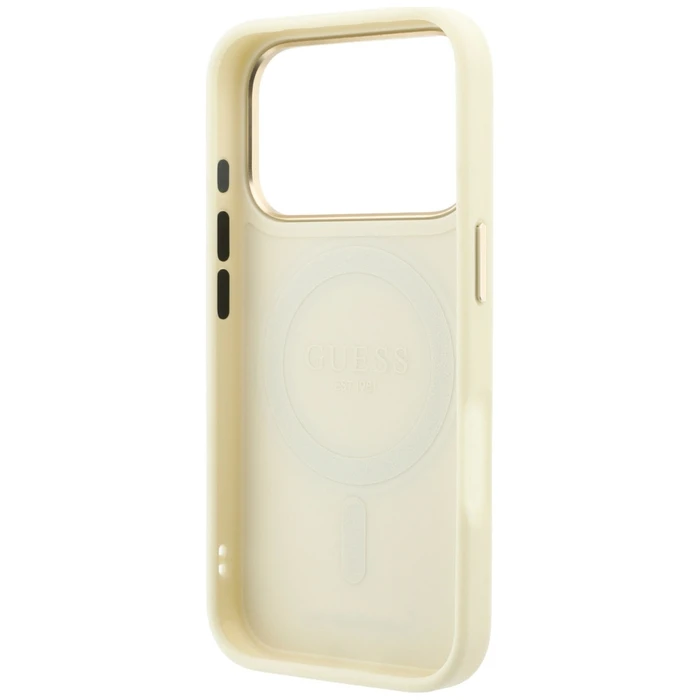 Guess Ring Stand 360 Grained Classic Logo MagSafe Apple iPhone 18 Pro / 17 Pro beige