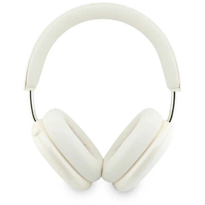 Guess Metallic Effect Metal Script Logo Bluetooth ENC Over-Ear Headphones Beige