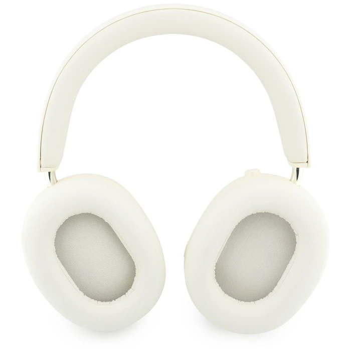 Guess Metallic Effect Metal Script Logo Bluetooth ENC Over-Ear Headphones Beige