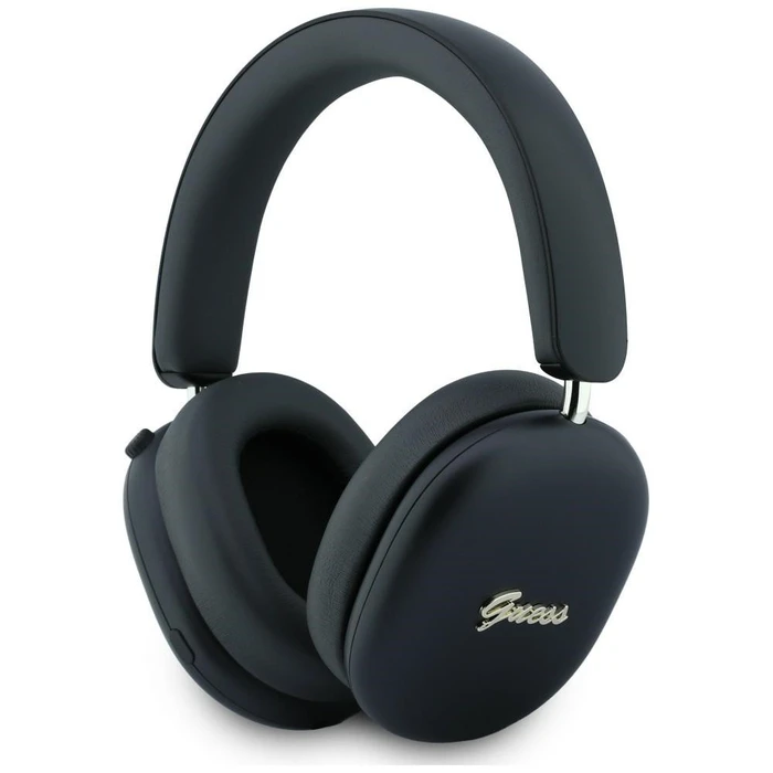 Guess Metallic Effect Metal Script Logo Bluetooth ENC Over-Ear Headphones black