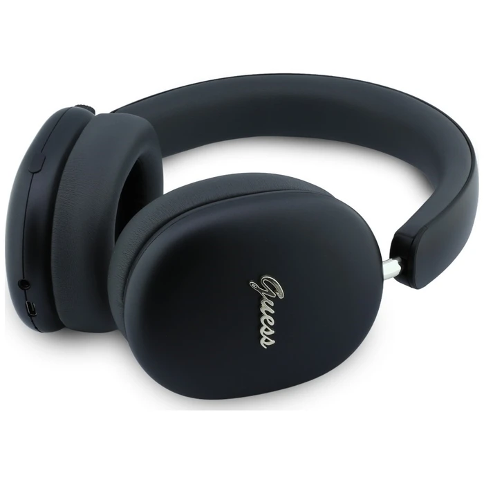 Guess Metallic Effect Metal Script Logo Bluetooth ENC Over-Ear Headphones black