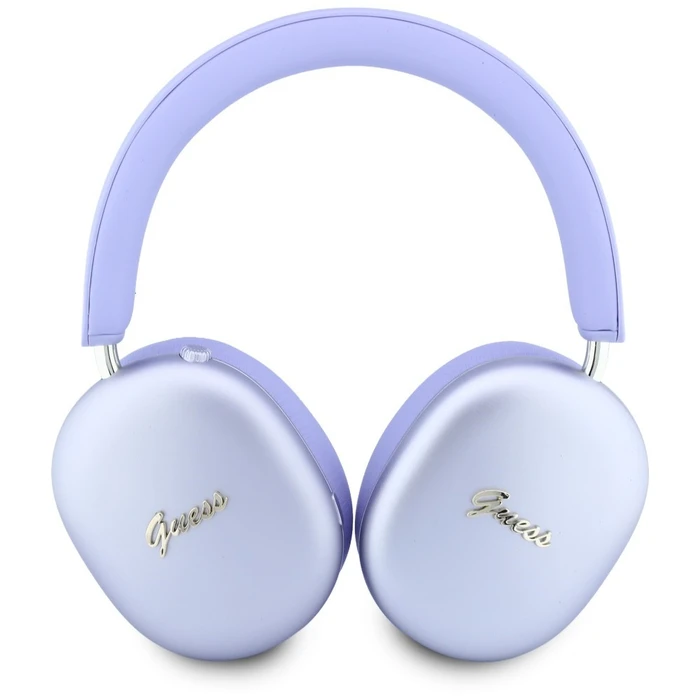 Guess Metallic Effect Metal Script Logo Bluetooth ENC Over-Ear Headphones Purple