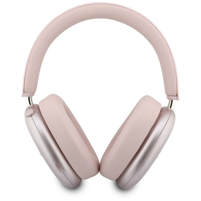 Guess Metallic Effect Metal Script Logo Bluetooth ENC Over-Ear Headphones Pink