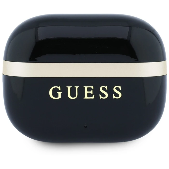Guess Glossy Gold Line Printed Classic Logo TWS Headphones black