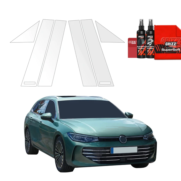 GrizzGlass BodyShield Car Pillar Protective Film Volkswagen VW Passat B9 (2024-2026) [6in1]