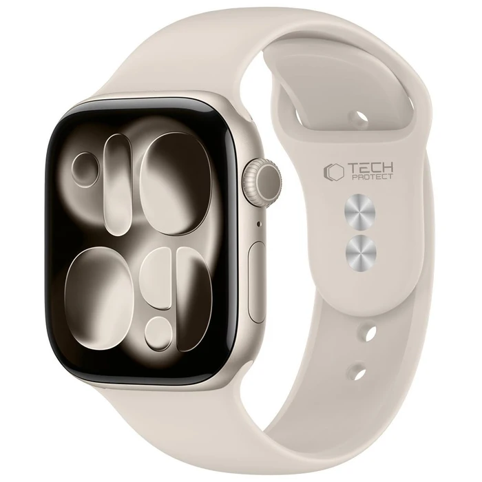 Tech-Protect Silicone Apple Watch 8 / 9 / 10 / 11 / 12 / SE / Ultra 44/45/46/49 mm Starlight