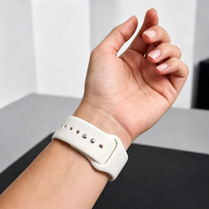 Tech-Protect Silicone Apple Watch 8 / 9 / 10 / 11 / 12 / SE / Ultra 44/45/46/49 mm Starlight