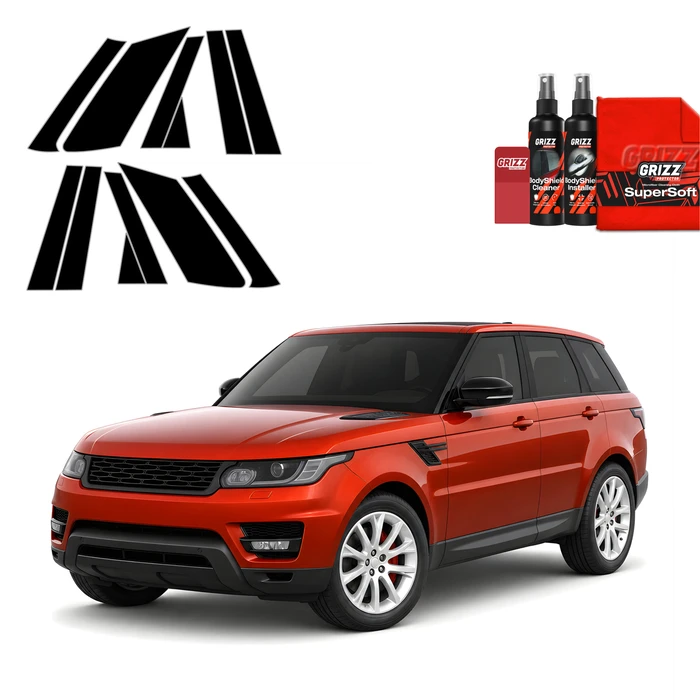 GrizzGlass BodyShield Black Car Pillar Protective Film Range Rover Sport 2 (2013-2022) [12in1]