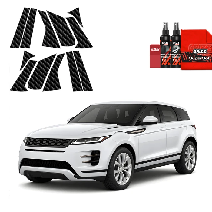 GrizzGlass BodyShield Carbon Car Pillar Protective Film Range Rover Evoque 2 (2018-2026) [12in1]