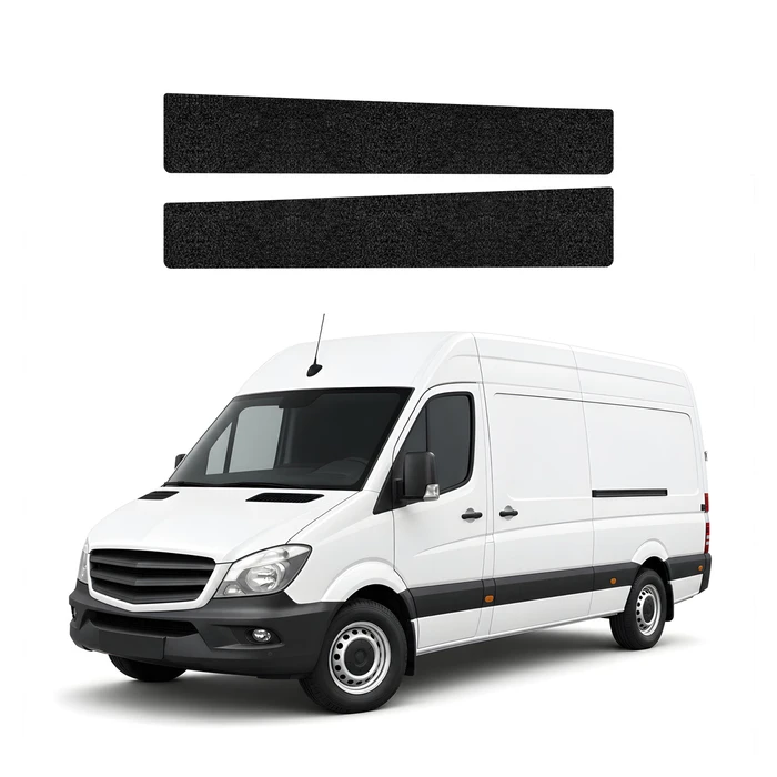 GrizzGlass HeavyDuty Black Door Sill Protective Film Mercedes Benz Sprinter W906 (2006-2018) [2in1]