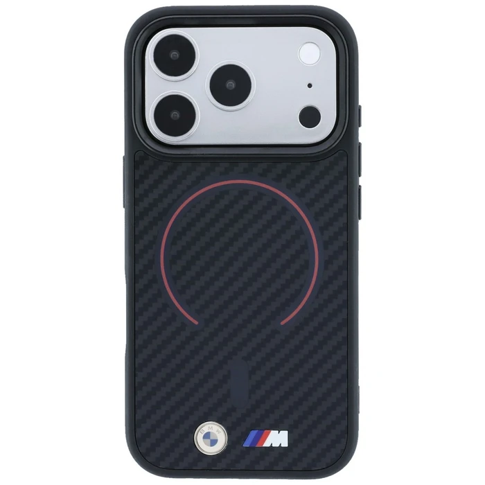 BMW M Kevlar Red Print Ring Metal Logo MagSafe Apple iPhone 18 Pro / 17 Pro black