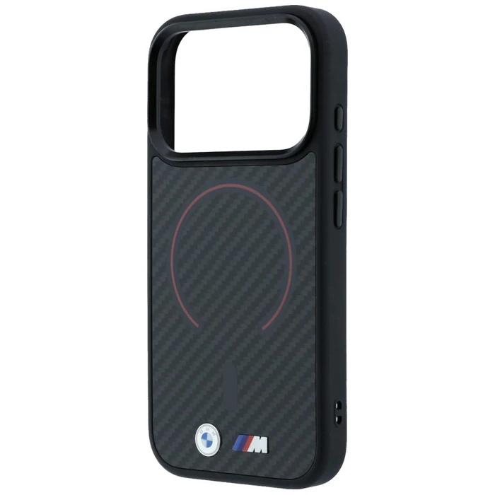 BMW M Kevlar Red Print Ring Metal Logo MagSafe Apple iPhone 18 Pro Max / 17 Pro Max black