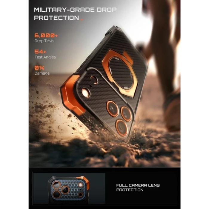 Supcase UB Grip Mag MagSafe Apple iPhone 17 Pro Max / 18 Pro Max Aramid Black/orange