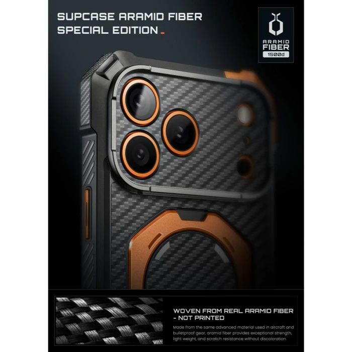Supcase UB Grip Mag MagSafe Apple iPhone 17 Pro Max / 18 Pro Max Aramid Black/orange