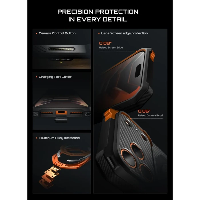 Supcase UB Grip Mag MagSafe Apple iPhone 17 Pro Max / 18 Pro Max Aramid Black/orange