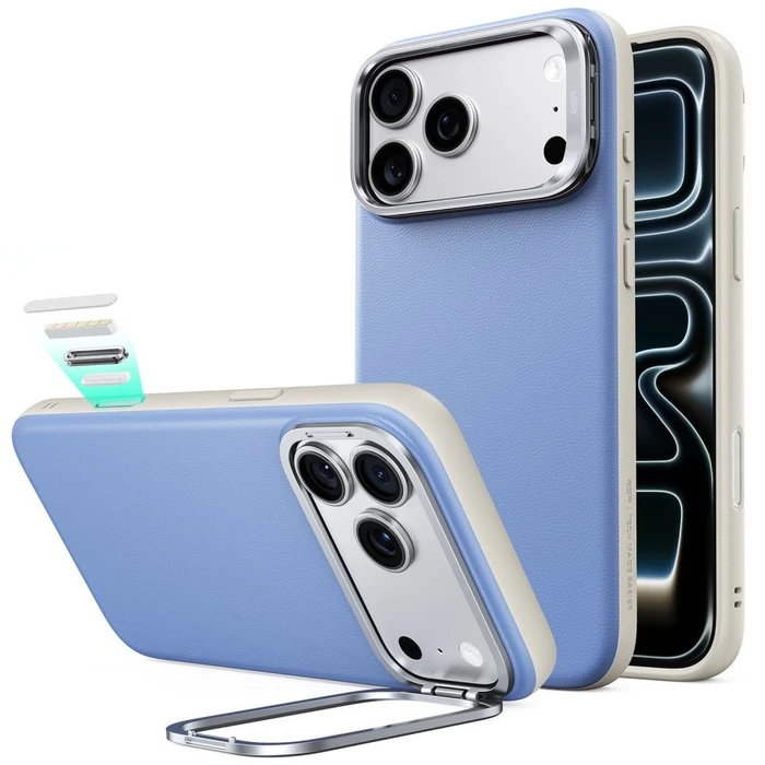 ESR Leather Kickstand MagSafe Apple iPhone 17 Pro Max / 18 Pro Max Light Blue