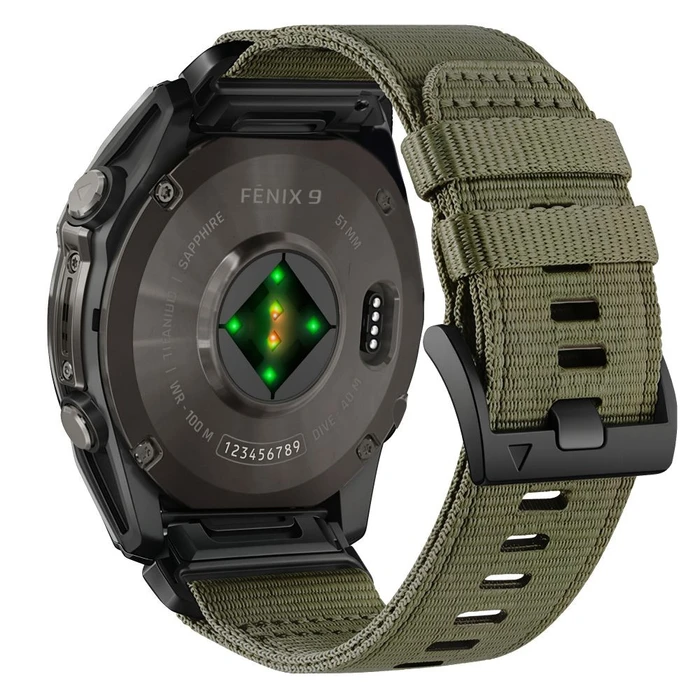 Tech-Protect Nylon Classic Garmin Fenix 5x / 5x Plus / 6x / 6x Pro / 7x / 8 / 8 Pro / 9 / 9 Pro 51 mm Military Green