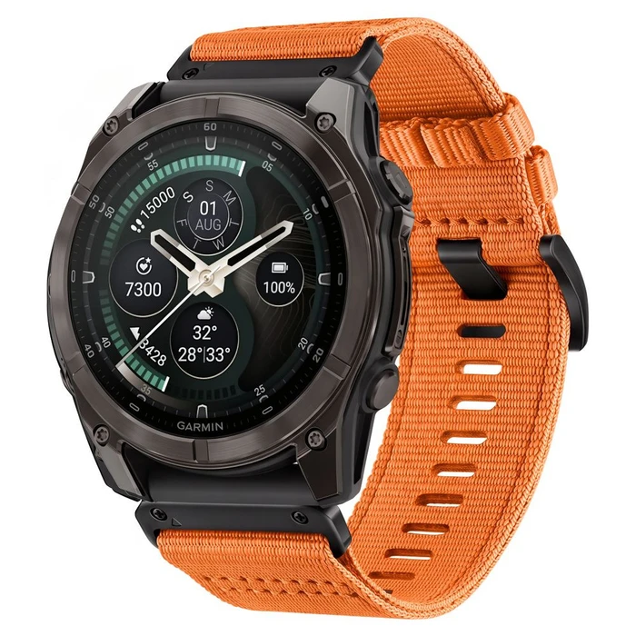 Tech-Protect Nylon Classic Garmin Fenix 5x / 5x Plus / 6x / 6x Pro / 7x / 8 / 8 Pro / 9 / 9 Pro 47 mm Signal Orange