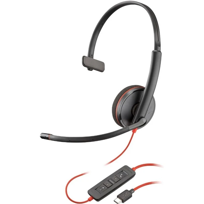Multimedia Ακουστικά VOIP Poly Blackwire 3210 Mono USB-C/A Headset 8X214A