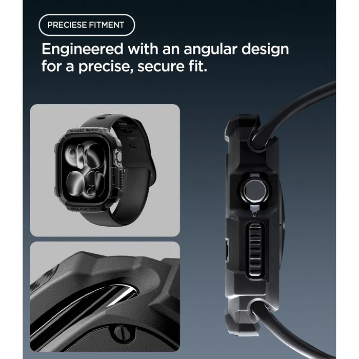Spigen Rugged Armor Apple Watch 12 46 mm Matte Black