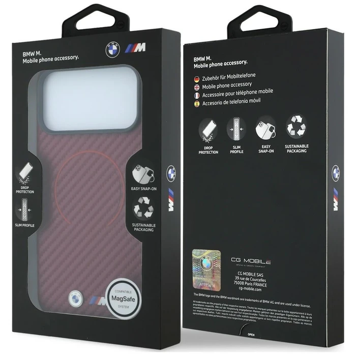 BMW M Carbon Printed Ring MagSafe Apple iPhone 18 Pro Max / 17 Pro Max red